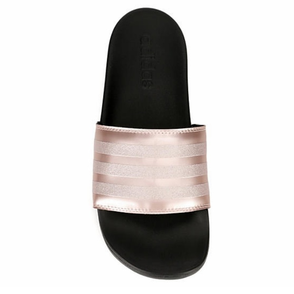 New Adidas Rose Goldpink Slide Sandals 